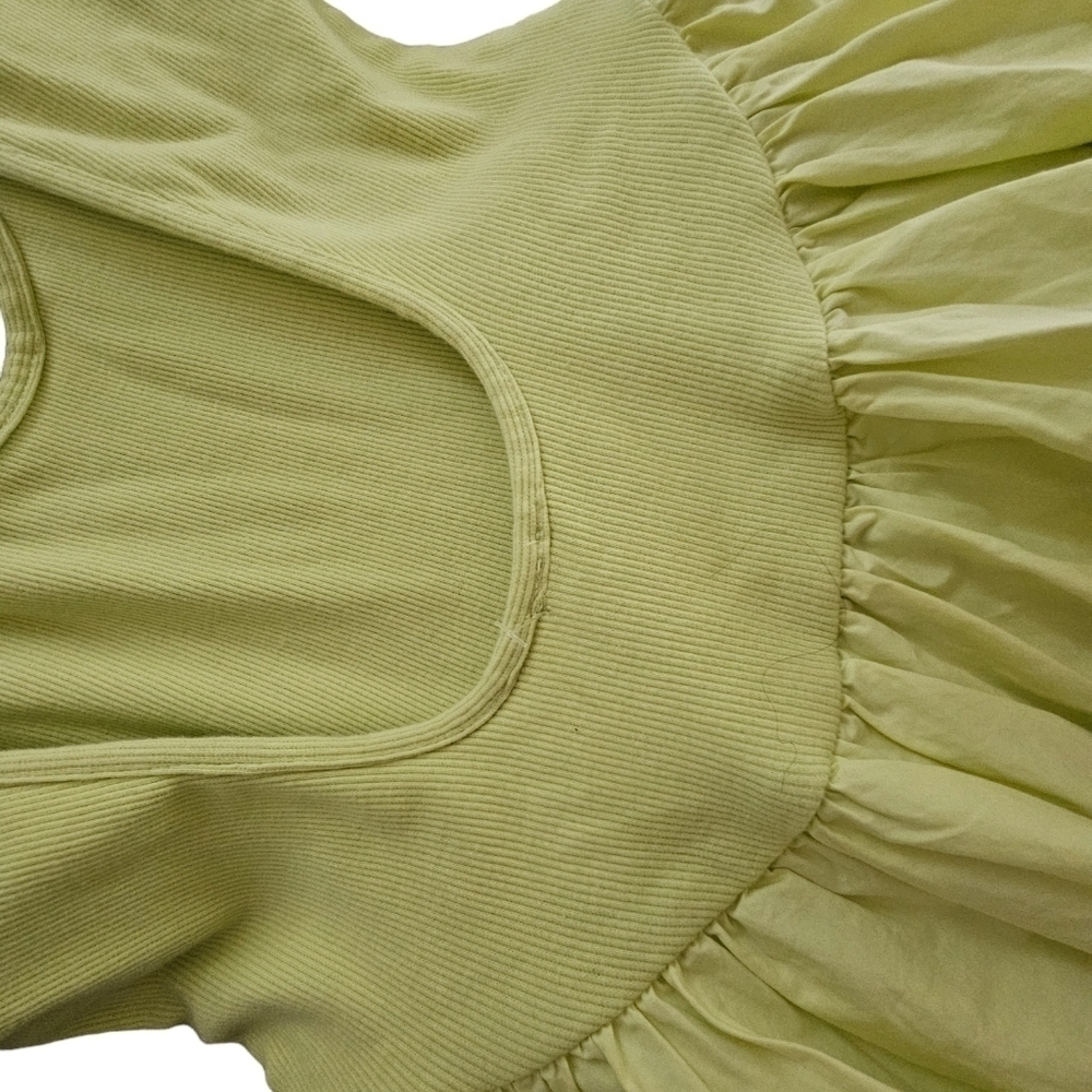 Free People Dylan Midi Dress in lighting bolt green- missing tag NWOT - Picture 5 of 7